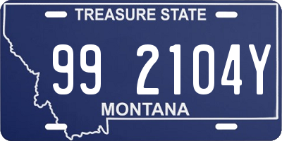 MT license plate 992104Y