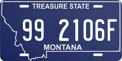 MT license plate 992106F