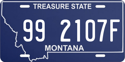 MT license plate 992107F