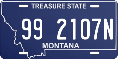 MT license plate 992107N