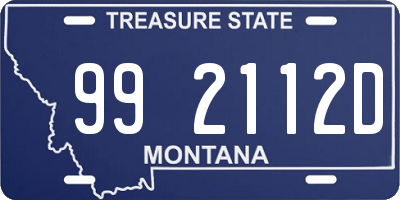 MT license plate 992112D