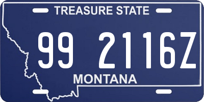 MT license plate 992116Z