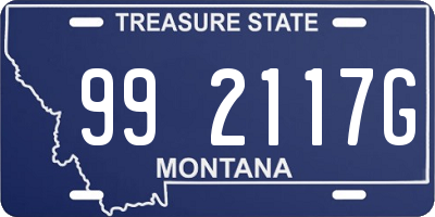 MT license plate 992117G