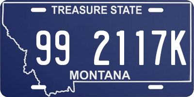 MT license plate 992117K