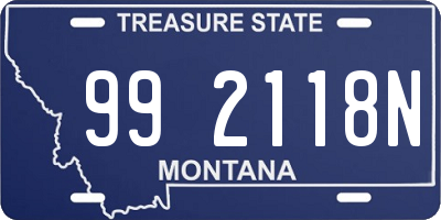 MT license plate 992118N