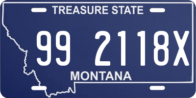 MT license plate 992118X