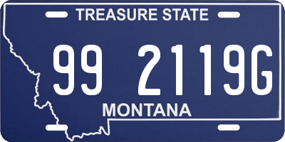 MT license plate 992119G