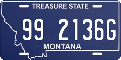 MT license plate 992136G