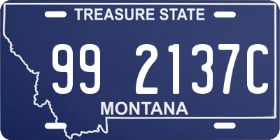 MT license plate 992137C