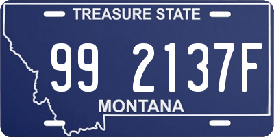 MT license plate 992137F