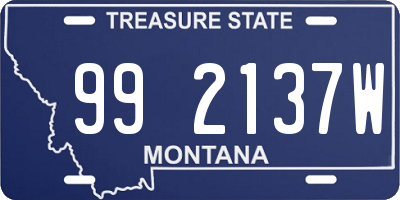 MT license plate 992137W