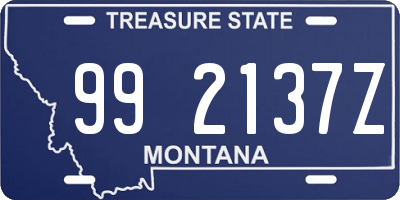 MT license plate 992137Z