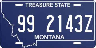 MT license plate 992143Z