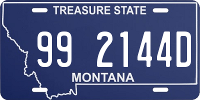 MT license plate 992144D