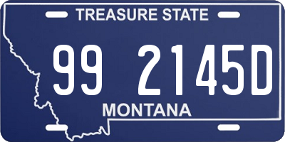 MT license plate 992145D