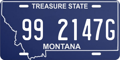 MT license plate 992147G