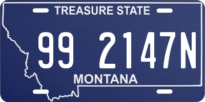 MT license plate 992147N