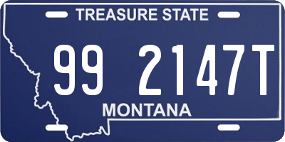 MT license plate 992147T