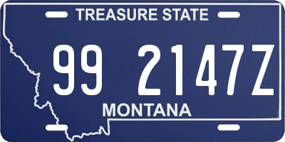 MT license plate 992147Z