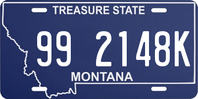 MT license plate 992148K