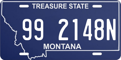 MT license plate 992148N