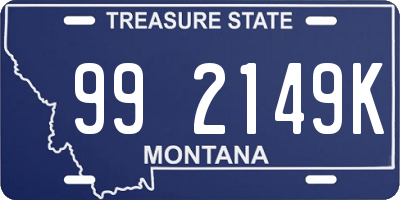 MT license plate 992149K