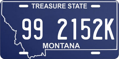 MT license plate 992152K