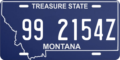 MT license plate 992154Z