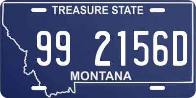 MT license plate 992156D