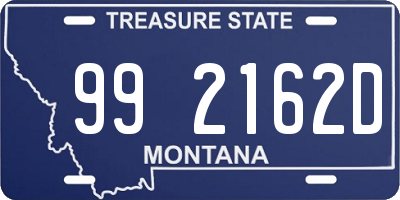 MT license plate 992162D