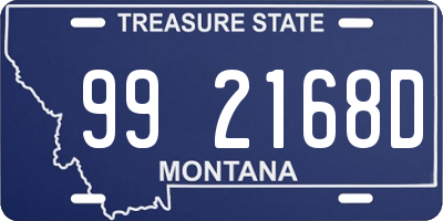 MT license plate 992168D