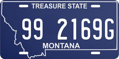 MT license plate 992169G