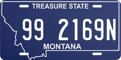 MT license plate 992169N