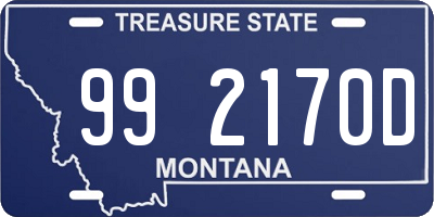 MT license plate 992170D