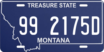 MT license plate 992175D