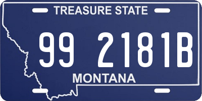 MT license plate 992181B