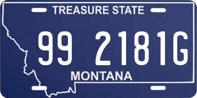 MT license plate 992181G