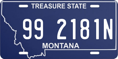 MT license plate 992181N