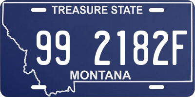 MT license plate 992182F