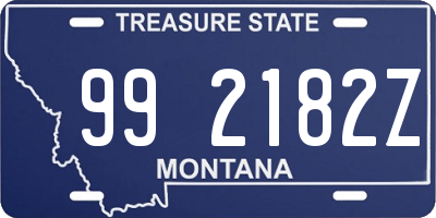 MT license plate 992182Z