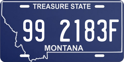 MT license plate 992183F