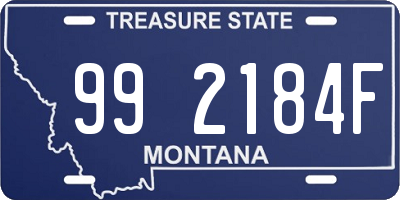 MT license plate 992184F