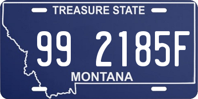 MT license plate 992185F