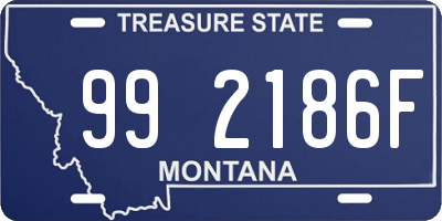 MT license plate 992186F