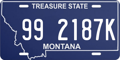 MT license plate 992187K