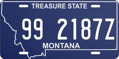 MT license plate 992187Z