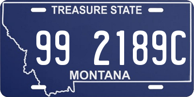 MT license plate 992189C