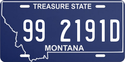 MT license plate 992191D