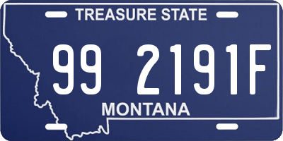 MT license plate 992191F