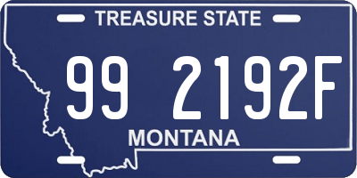 MT license plate 992192F